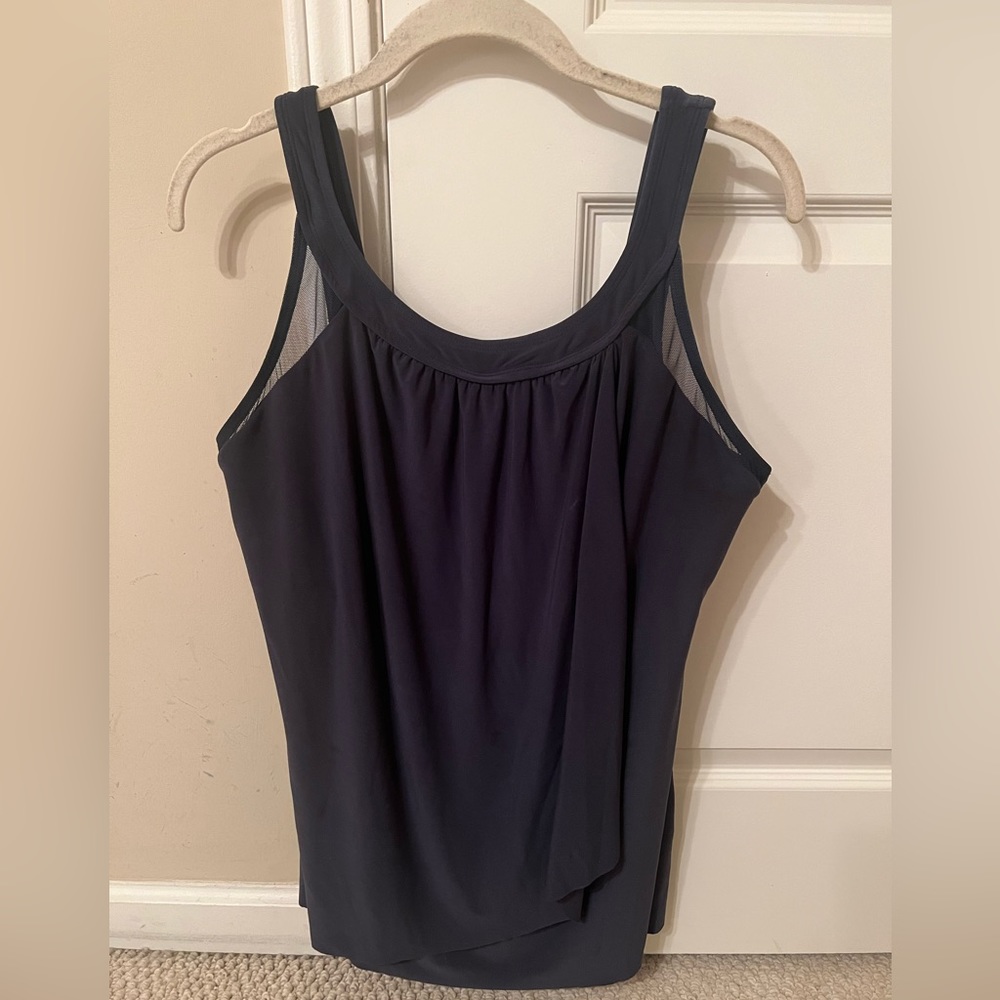 Miraclesuit Navy Tankini Top (Size 14 DD)